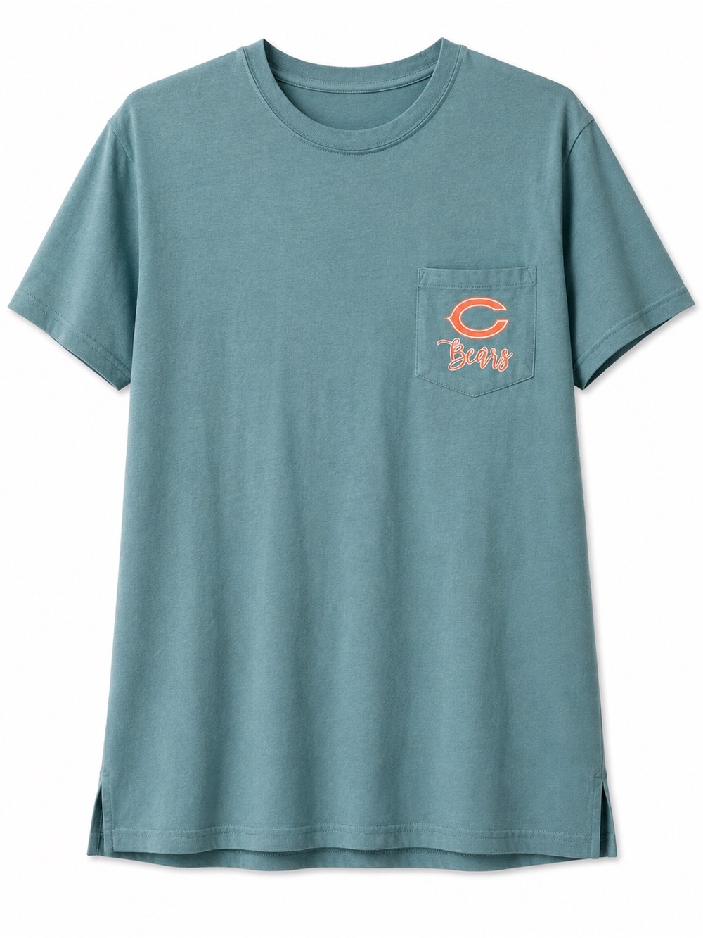 NFL Teal Short-Sleeve Pocket Tee with Orange Bears Logo